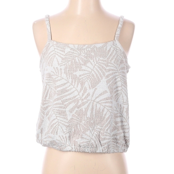 creme  crop foliage top - Picture 1 of 3